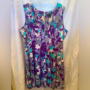 New Lane Bryant Woman’s Purple Multi-Colored Floral Dress Fit&Flare Size24